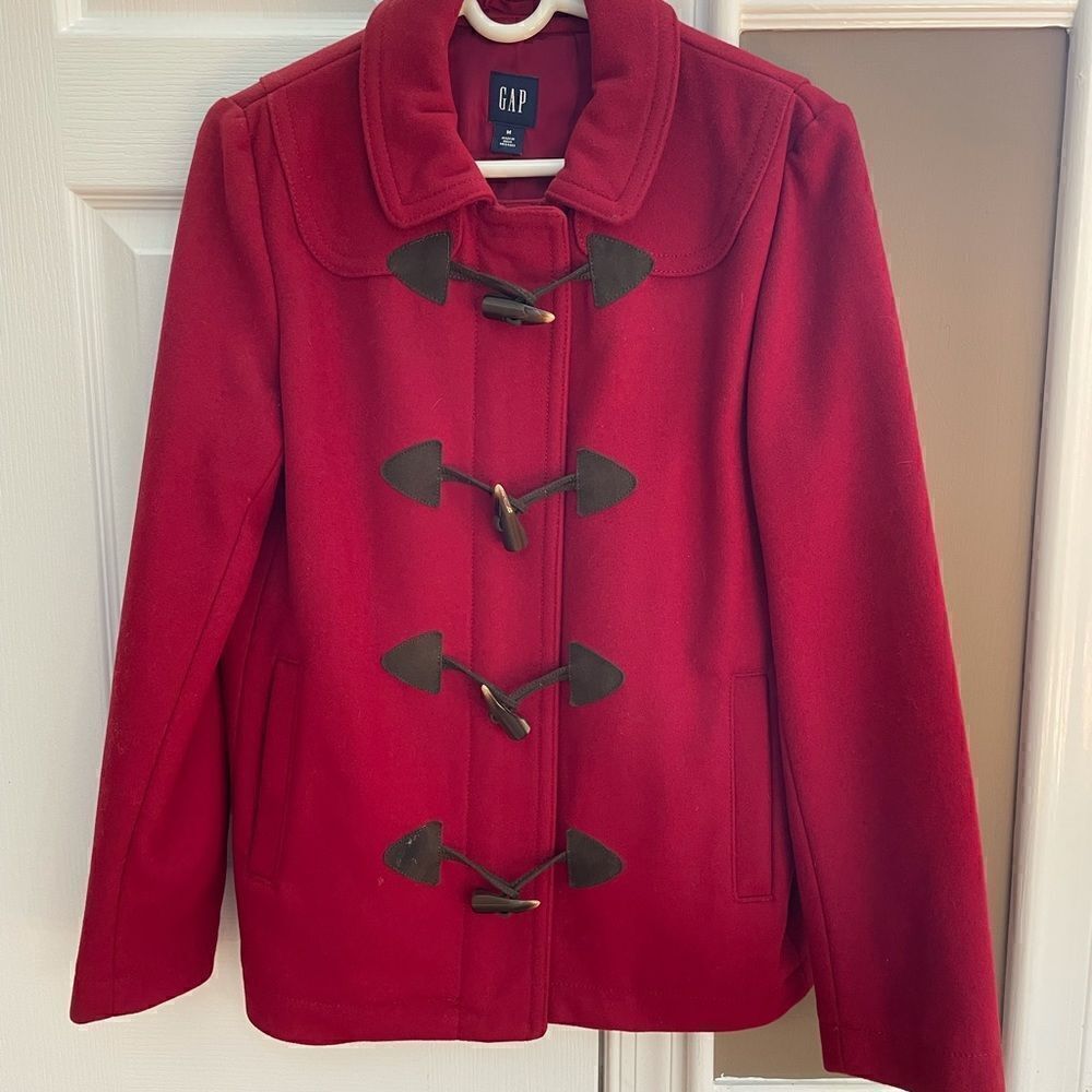 Gap Women’s Red Vintage Wool Jacket with Toggle Buttons Size Medium